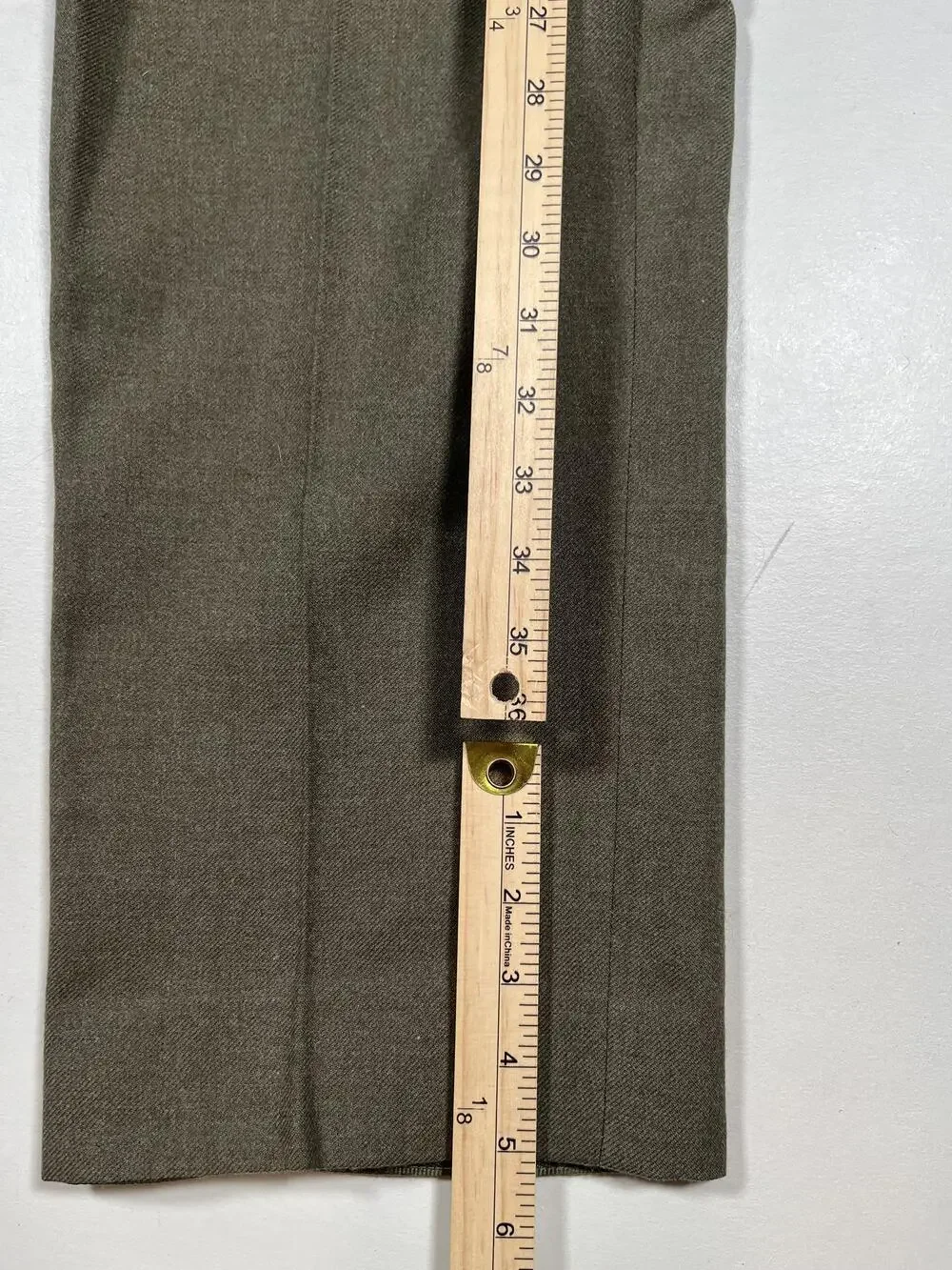 Vintage ABL Pants Mens Green Wool Dress Army Uniform Belgium 1976 Winter Read